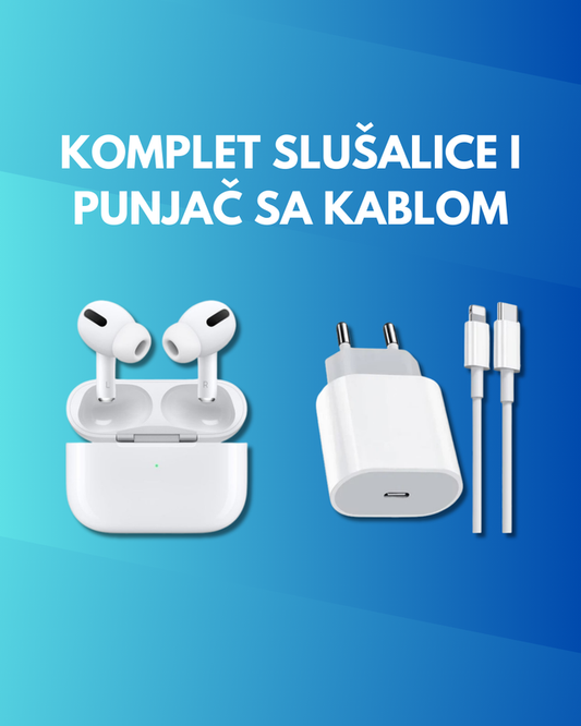 KOMPLET: AirPods Pro 2 + Brzi punjač 25W sa Lightning kablom